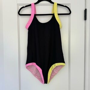 Beach Riot black and neon ribbed one piece women’s swimsuit